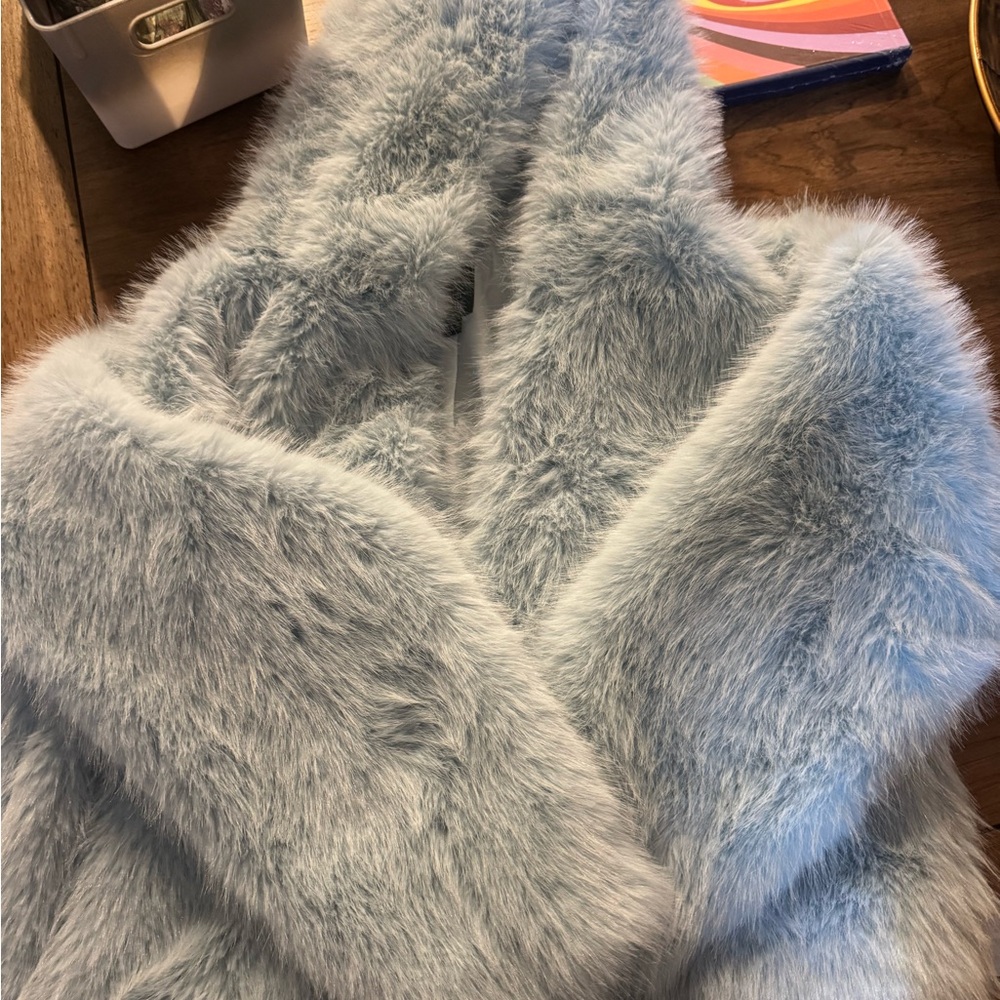 Wild Fable Light Blue Faux Fur Jacket